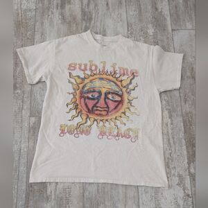 Sublime Long Beach  White Tan Graphic Short Sleeve Tee Size SM